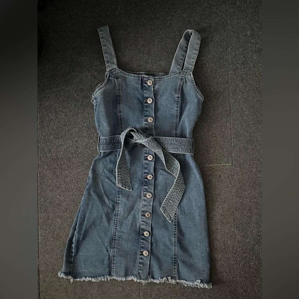 Denim Button-Down Mini Dress